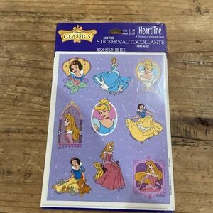 Walt Disney Princess Characters Sticker Sheet Vintage Hallmark Unopened New 90's